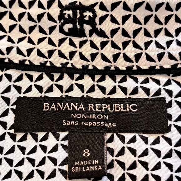 BANANA REPUBLIC womens SLEVELESS shirt Sz 8 non-iron button-up lagenlook coastal - Picture 5 of 8